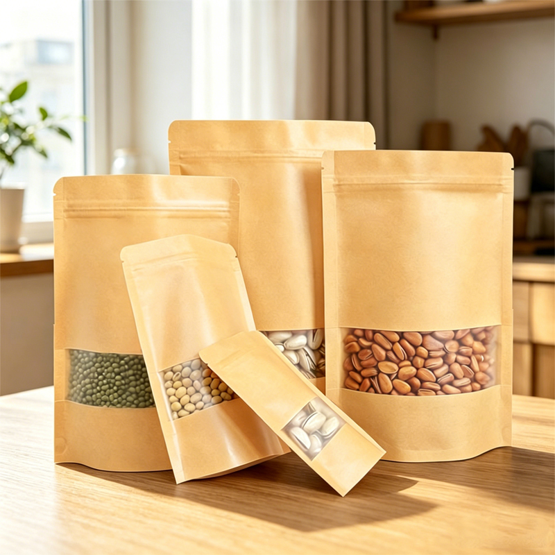 1 Kraft Paper Window Stand Up Pouches - Image 1